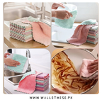 12-Pack Coral Velvet Kitchen Cleaning Towels – Absorbent, Quick-Dry & Lint-Free Cloths