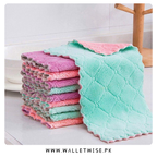 12-Pack Coral Velvet Kitchen Cleaning Towels – Absorbent, Quick-Dry & Lint-Free Cloths