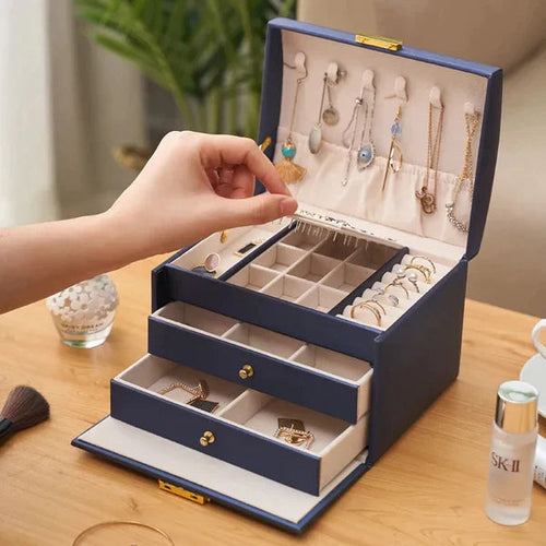 3Layer Leather Jewelry Box - My Store