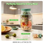 2-in-1 Salad Meal Prep Container with Dressing Cup | Airtight Fresh Lock Salad Jar