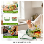 2-in-1 Salad Meal Prep Container with Dressing Cup | Airtight Fresh Lock Salad Jar