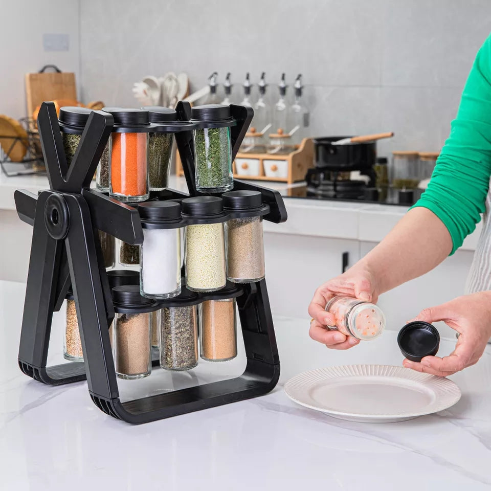 18in1 Rotating Ferries Wheel Glass Spice Rack - My Store