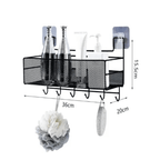 Metal Meshed Wall-Mounted Shelf with Hooks - My Store