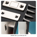 2PCS magnetic cabinet door catch hidden closer with screws for cupboards wardrobes drawers and furniture
