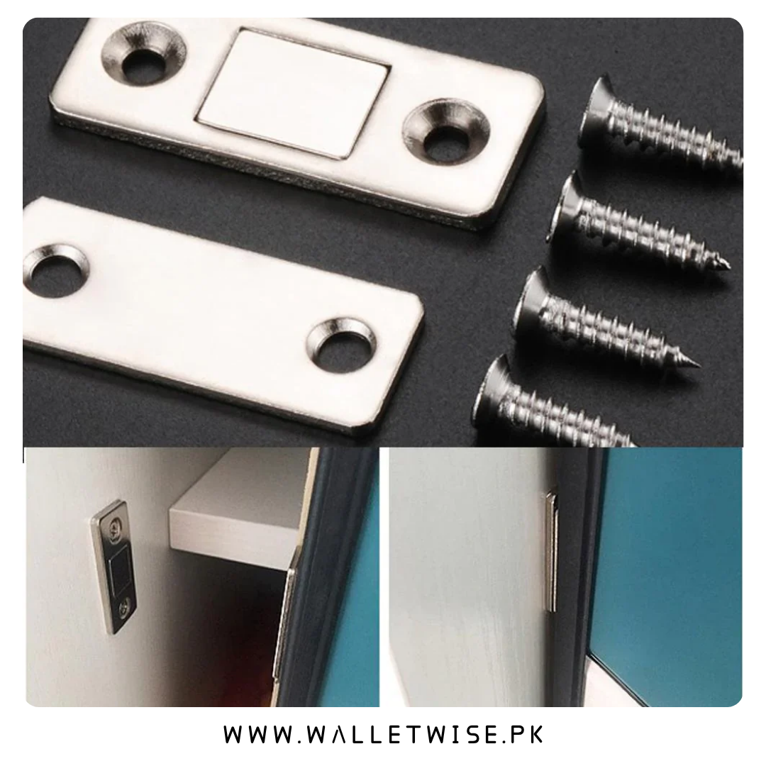 2PCS magnetic cabinet door catch hidden closer with screws for cupboards wardrobes drawers and furniture