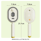 3-in-1 Electric Steam Hair Brush with Built-in Water Spray, Rechargeable Detangling Hair Brush with Nano Mist, Red Light & Vibration, Anti-Frizz Hair Styling Brush for Women