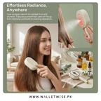 3-in-1 Electric Steam Hair Brush with Built-in Water Spray, Rechargeable Detangling Hair Brush with Nano Mist, Red Light & Vibration, Anti-Frizz Hair Styling Brush for Women