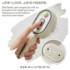 3-in-1 Electric Steam Hair Brush with Built-in Water Spray, Rechargeable Detangling Hair Brush with Nano Mist, Red Light & Vibration, Anti-Frizz Hair Styling Brush for Women