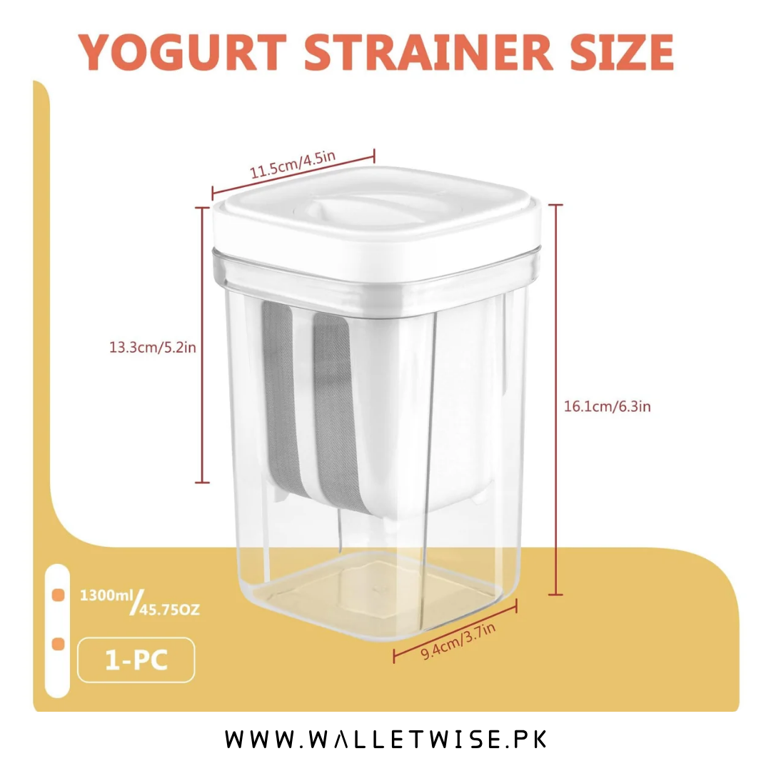 Greek Yogurt Maker & Hung Curd Strainer Box with Mesh Filter (1100ML)