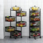 Rotating Kitchen Storage Trolley - Square - My Store