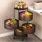Rotating Kitchen Storage Trolley - Round - My Store