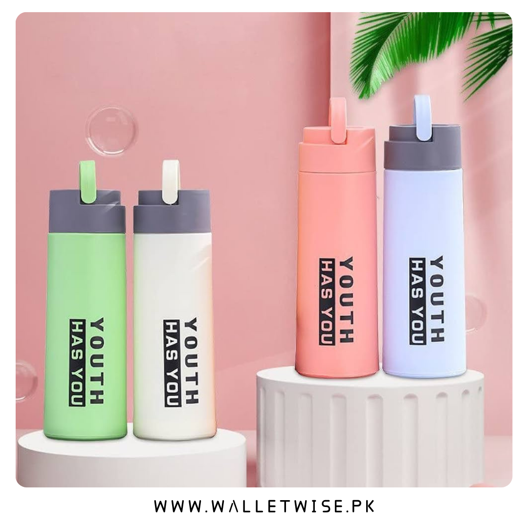 450ml Borosilicate Glass Water Bottle with Protective Sleeve – Leak-Proof Reusable Drinking Bottle