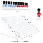 5-Tier Acrylic Nail Polish Organizer, Clear Nail Polish Holder & Display Rack, Multi-Purpose Cosmetic Storage Stand for Nail Tools, Lipsticks, Essential Oils, Makeup & Beauty Accessories