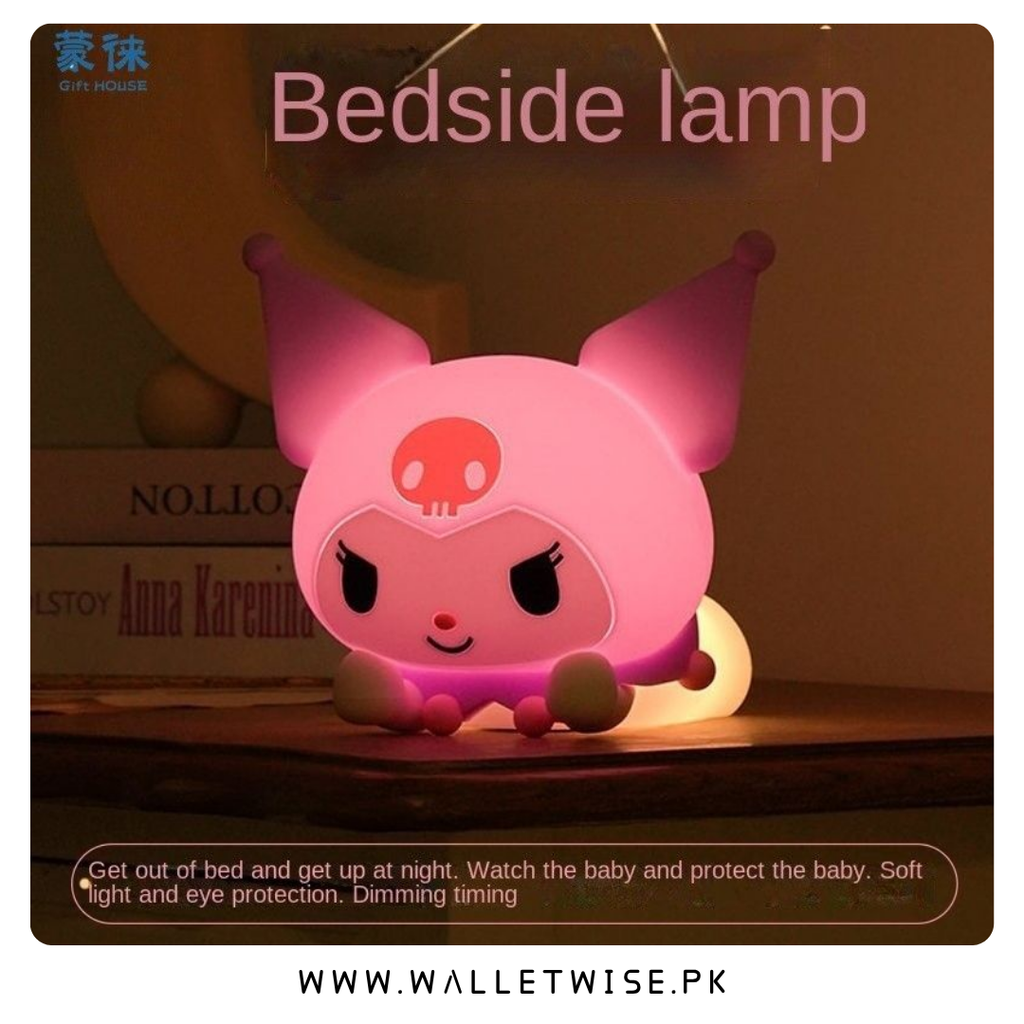 Kuromi Lying Posture Patting Lamp - Kawaii Silicone Touch Night Light