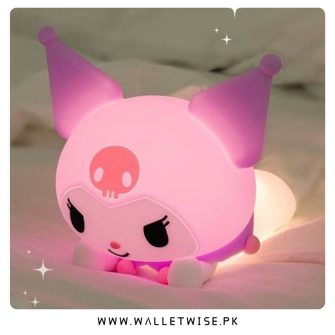 Kuromi Lying Posture Patting Lamp - Kawaii Silicone Touch Night Light