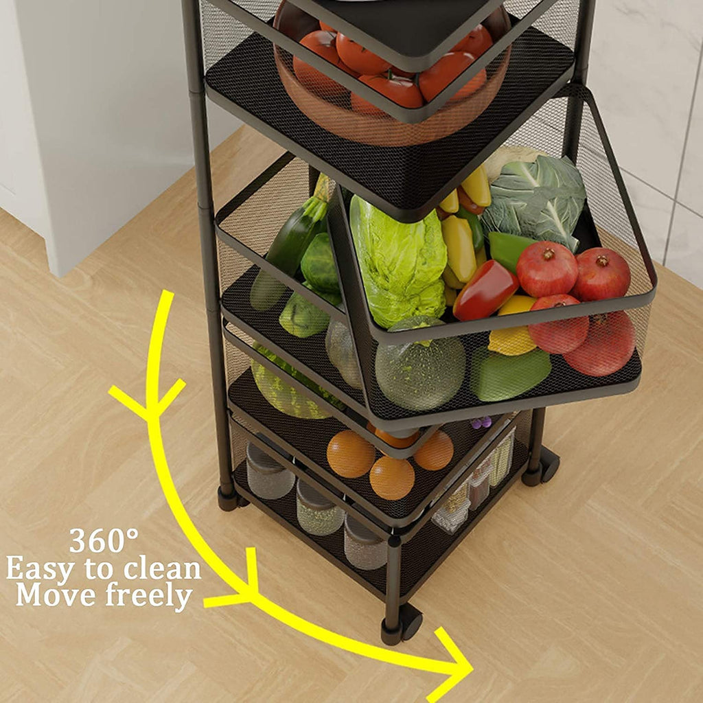 Rolling Mesh Storage Cart (4 layers)