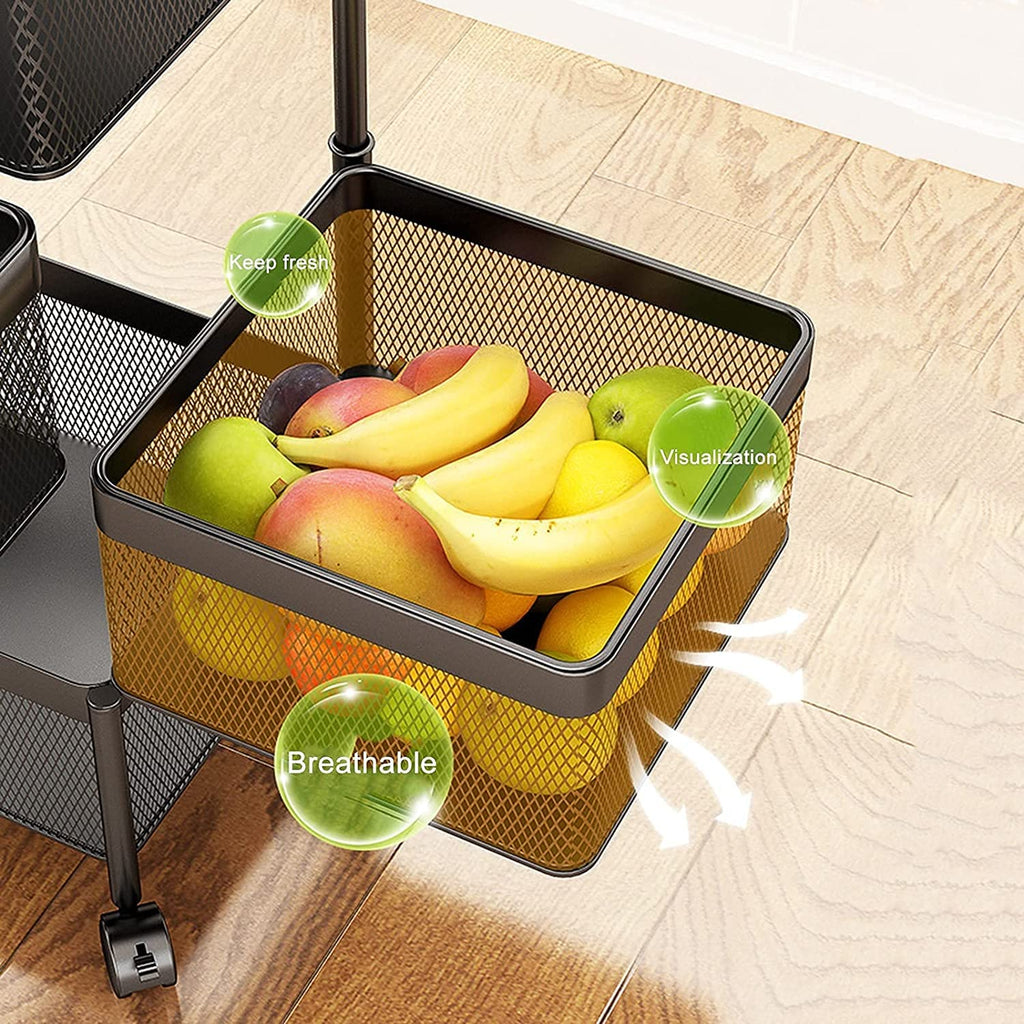 Rolling Mesh Storage Cart (4 layers)