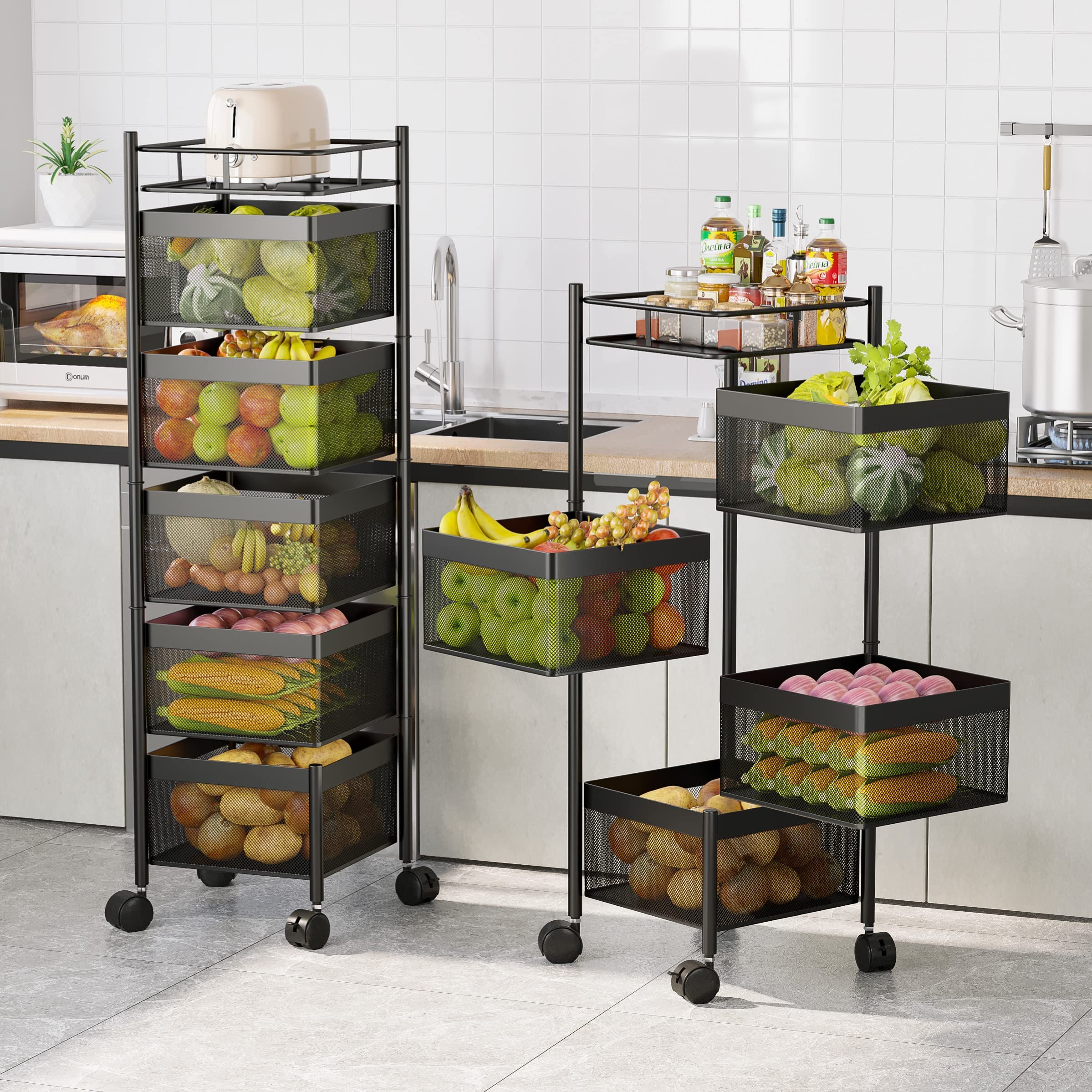 Rolling Mesh Storage Cart (5 layers)