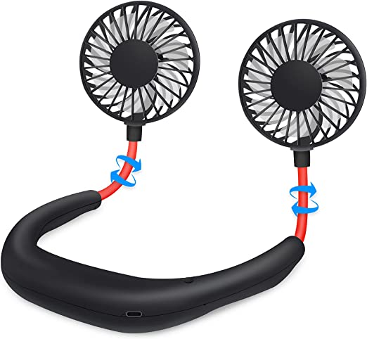 Portable 360° Flexible Wearable Hanging Neck Fan