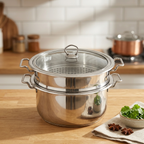 24 CM Alpha Pure Stainless Steel Food Steamer double bottom heavy weight
