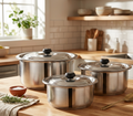 Alpha Stainless Steel 3pcs Glory Casseroles Sets. 16cm-18cm & 20cm