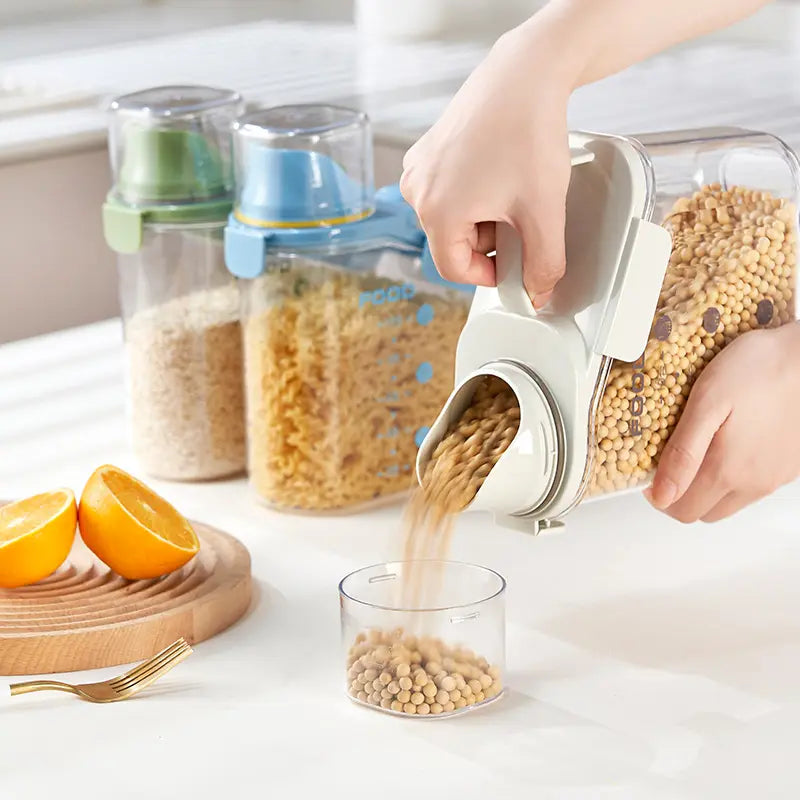 Airtight Food Storage Container With Measuring Cup - My Store