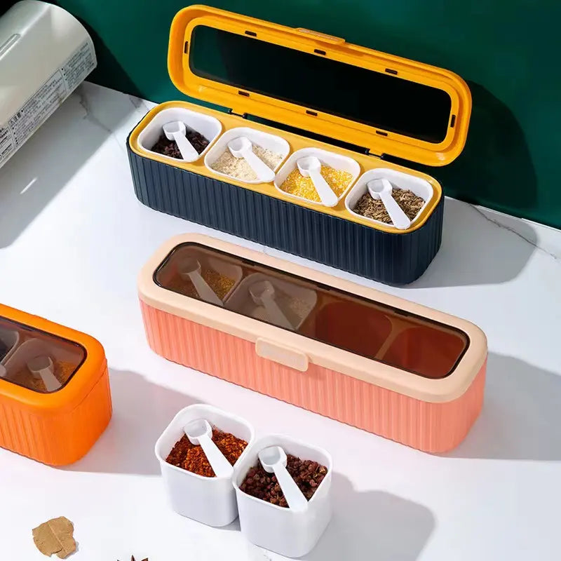 4 Grids Kitchen Spice Organizer Box - My Store