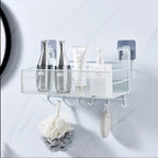 Metal Meshed Wall-Mounted Shelf with Hooks - My Store