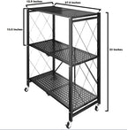 Foldable Kitchen Trolley 3-Layer - My Store