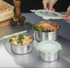 3 Pcs Korean Style Sealed Stainless Steel Food Preservation Box - My Store