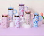 Flower Printed Tumbler For Kids Mini 14Oz Stainless Steel