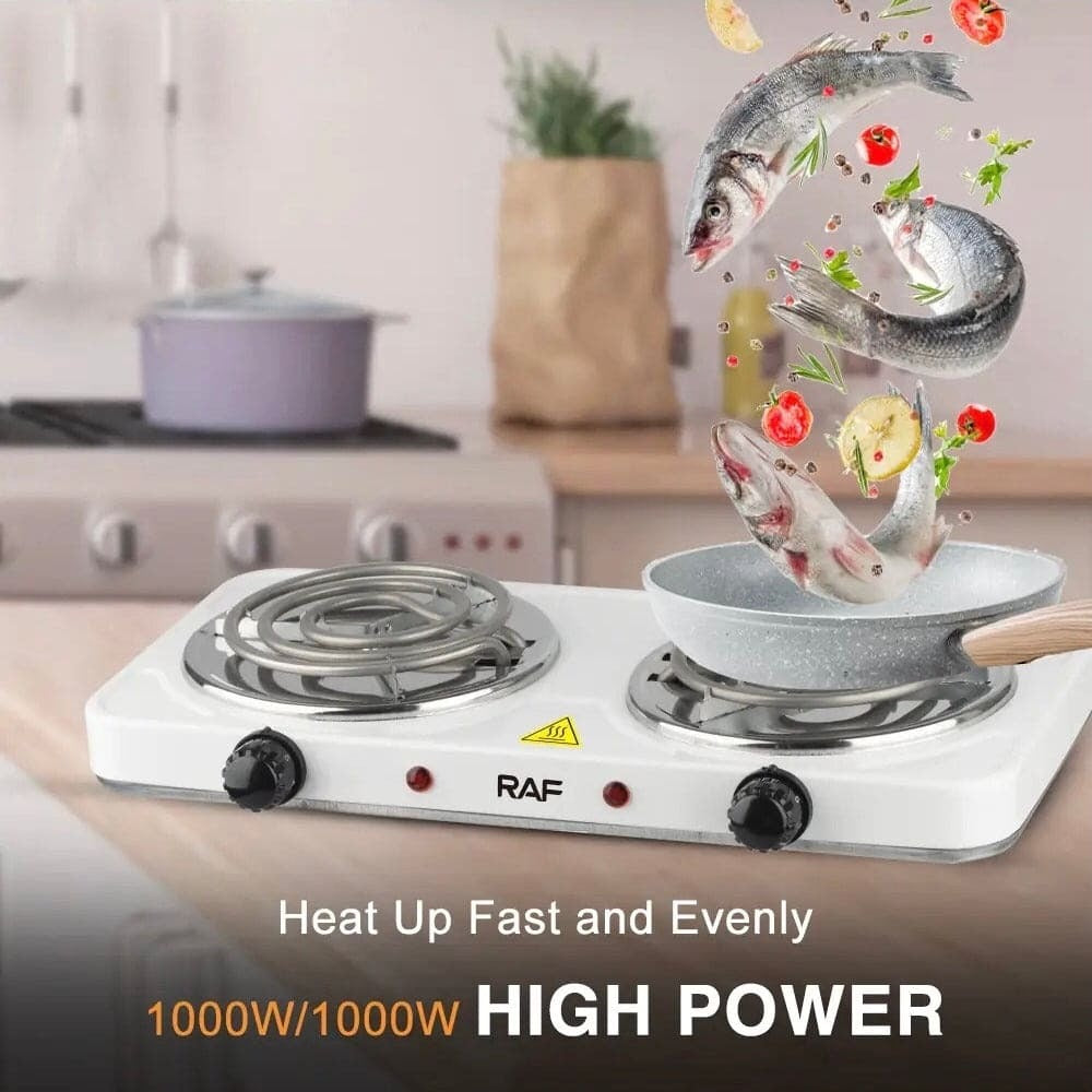 Double Head Electric Stove, Stainless Steel Induction Cooker, Portable Dual Hot Plate for Kitchen