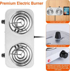 Double Head Electric Stove, Stainless Steel Induction Cooker, Portable Dual Hot Plate for Kitchen