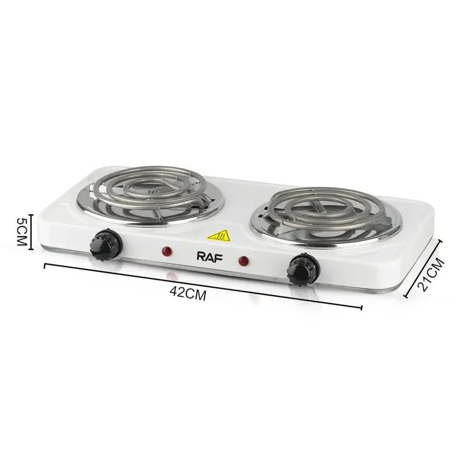 Double Head Electric Stove, Stainless Steel Induction Cooker, Portable Dual Hot Plate for Kitchen
