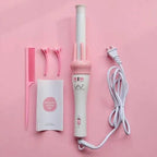 Automatic Pink Hair Curler Spin 360° Rotating Hair Styling Roller
