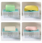 Soap Shower Box With Sponge Rollers, Foam Soap Dispenser with Roller and Drain, 2 in 1 Soap Cleaning Storage Foaming Box