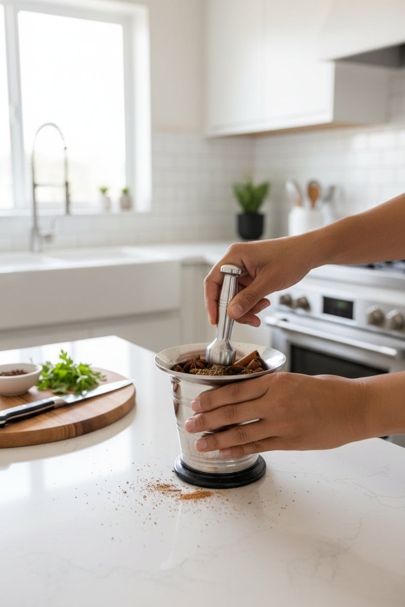 Stainless Steel Mortar and Pestle (kundi danda)