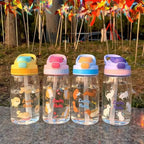 Lucky Baby Water Bottle Bouncing Cup, 480ML Leakproof Children's Straw Cup