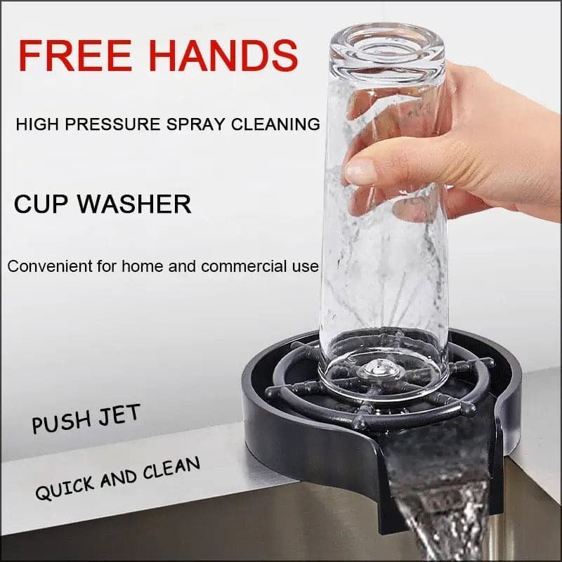 Automatic Cup Washer, Faucet Glass Cleaner For Kitchen Sink High Pressure Glass Cleaner