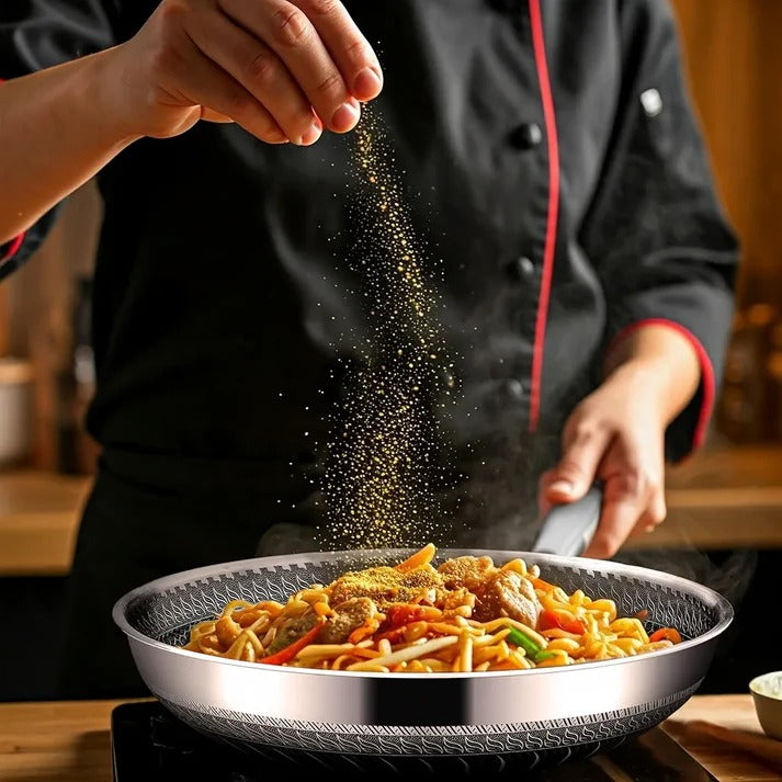 CONTAY Spider Web Wok – Professional Tri-Ply Cookware