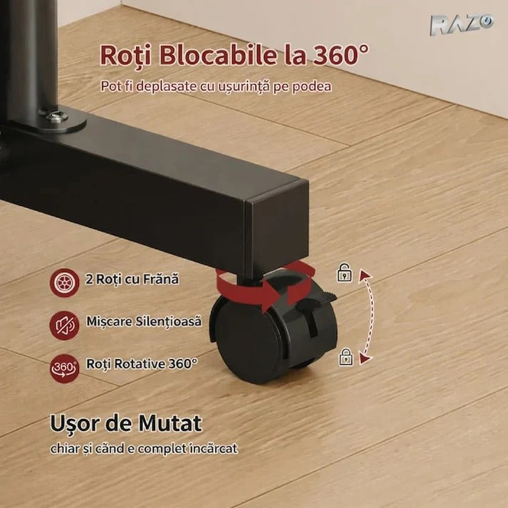 Multifunctional Double-Rod Rolling Garment Rack with Side Shelves