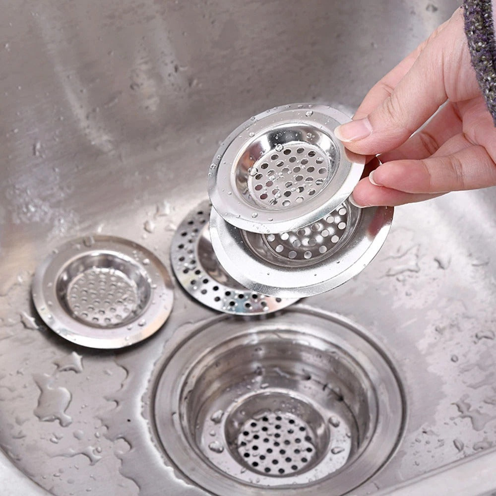 Stainless Steel Round Hole Mesh Kitchen Bathroom Floor Drain Sink 2 PCS