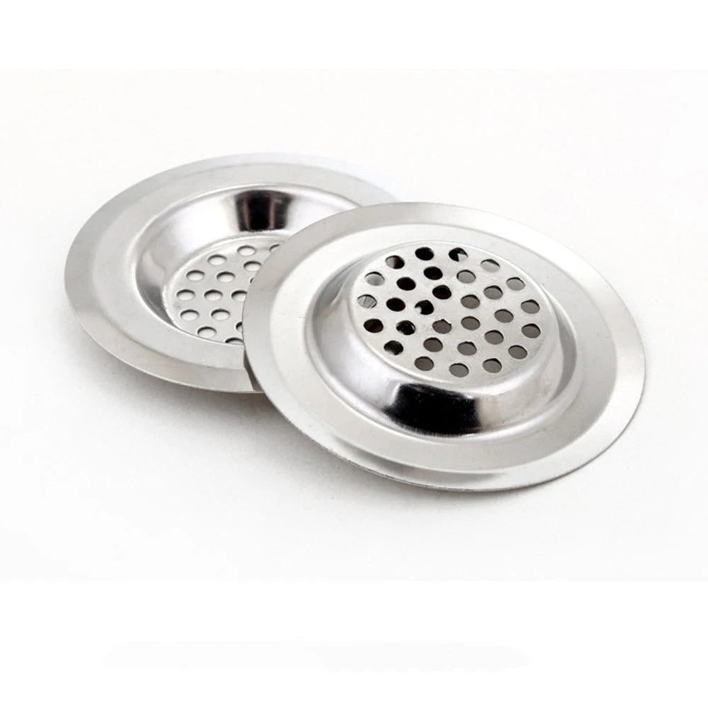 Stainless Steel Round Hole Mesh Kitchen Bathroom Floor Drain Sink 2 PCS