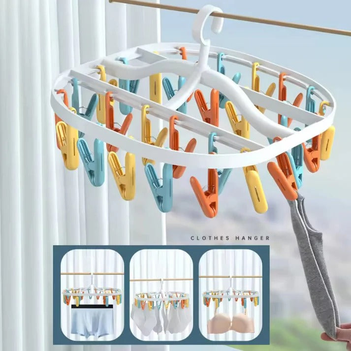Multi-Clip Windproof Folding Drying Rack