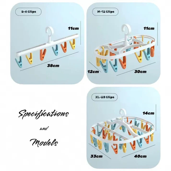 Multi-Clip Windproof Folding Drying Rack