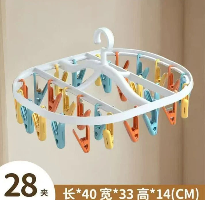 Multi-Clip Windproof Folding Drying Rack