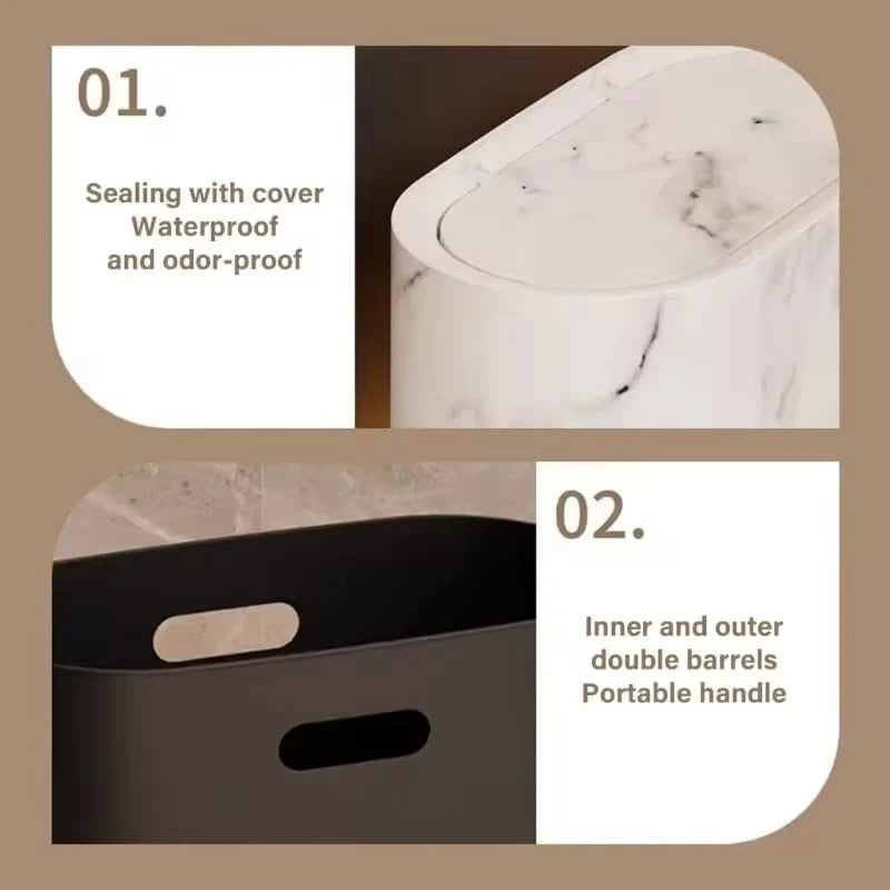 Luxury Slim Press-Top Trash Can