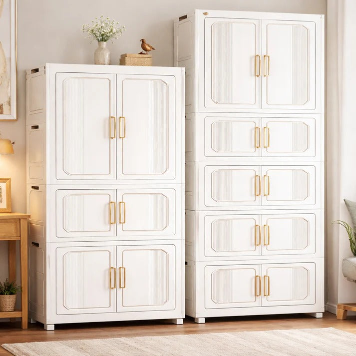 Modern Foldable Portable Wardrobe Closet with Magnetic Doors