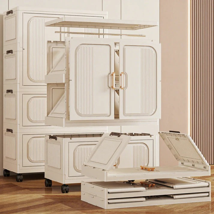 Modern Foldable Portable Wardrobe Closet with Magnetic Doors