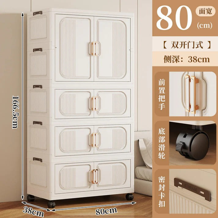 Modern Foldable Portable Wardrobe Closet with Magnetic Doors